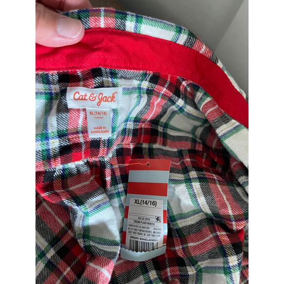NWT girls xl plaid button front shirt - Picture 2 of 2